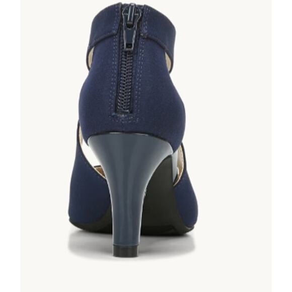 Lifestride Giovanna 2 Pump Heel Sandals Navy Blue 8.5 Wide EUC - Picture 9 of 13